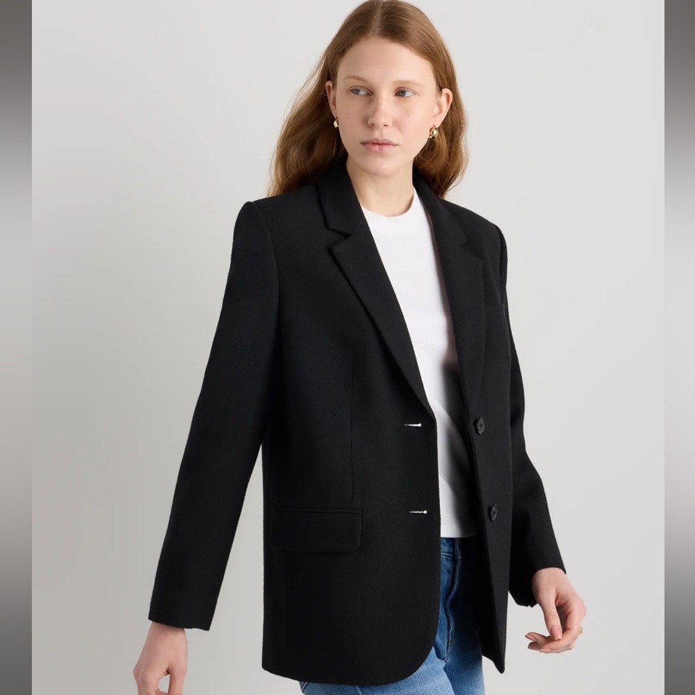 QUINCE Italian Wool Oversized Blazer Size S NWT